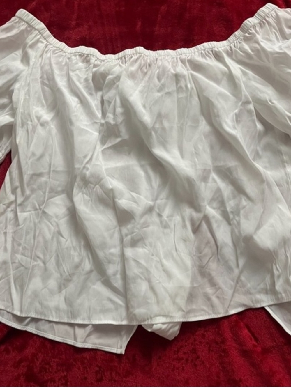 Express Women's White Off-Shoulder Peasant Top Like New